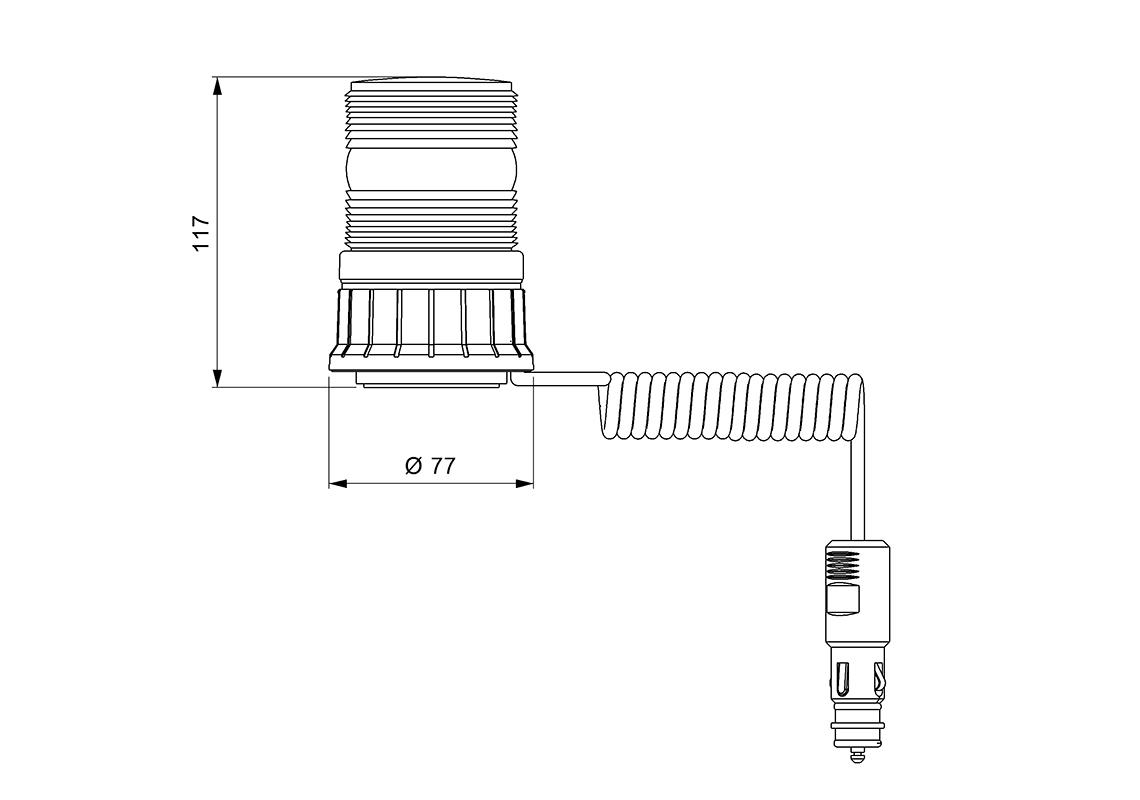 Beacon LED, magnetic, amber, light DOUBLE FLASH